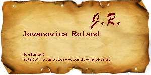 Jovanovics Roland névjegykártya